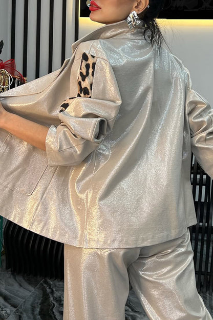 Satijnen Co-ord Set voor Vrouw Glanzend Luxe