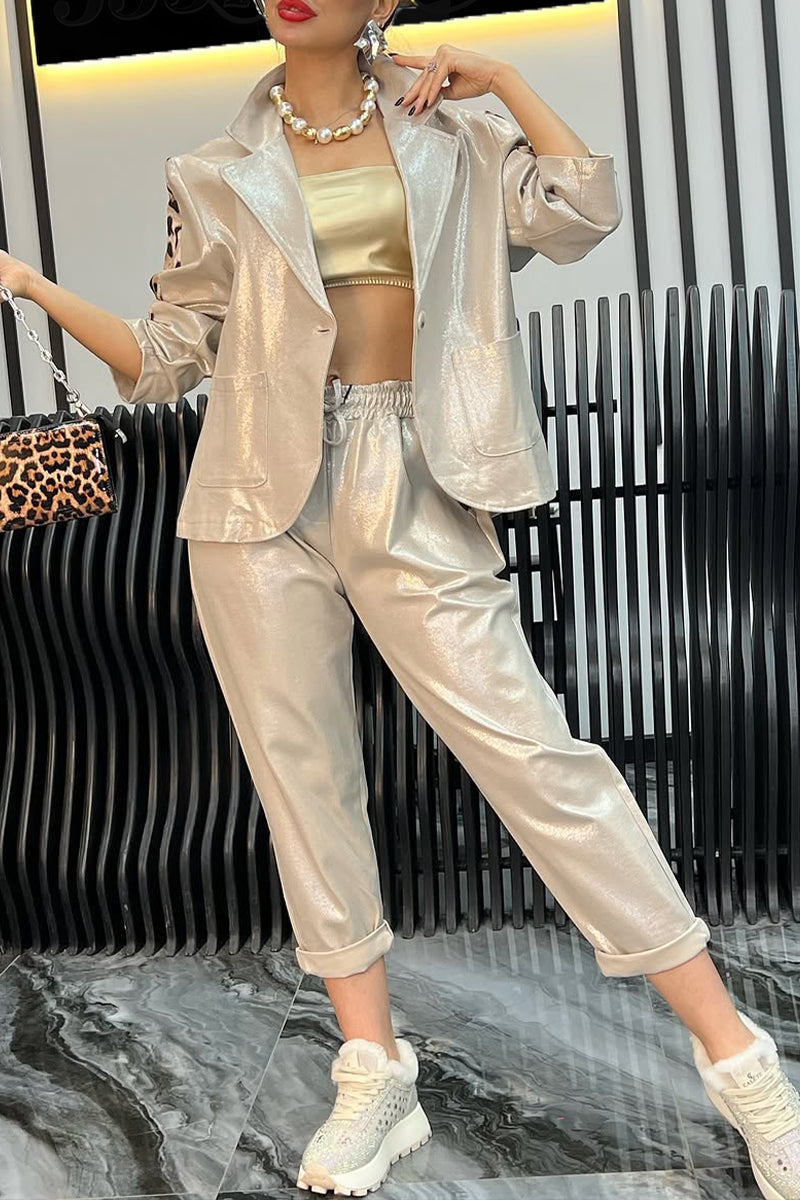 Satijnen Co-ord Set voor Vrouw Glanzend Luxe - StudioMarella