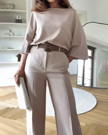 Dames Set Tweedelig Elegant Jurk en Broek