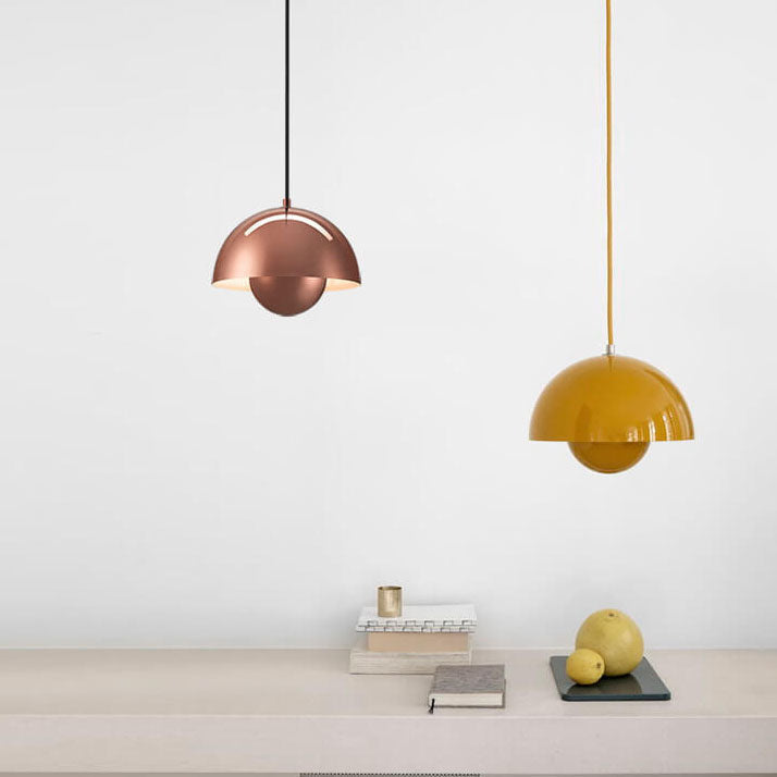 Scandinavische Hanglamp Halfrond Metalen Kap 1-Lichtpunt Modern Design Eetkamer Woonkamer