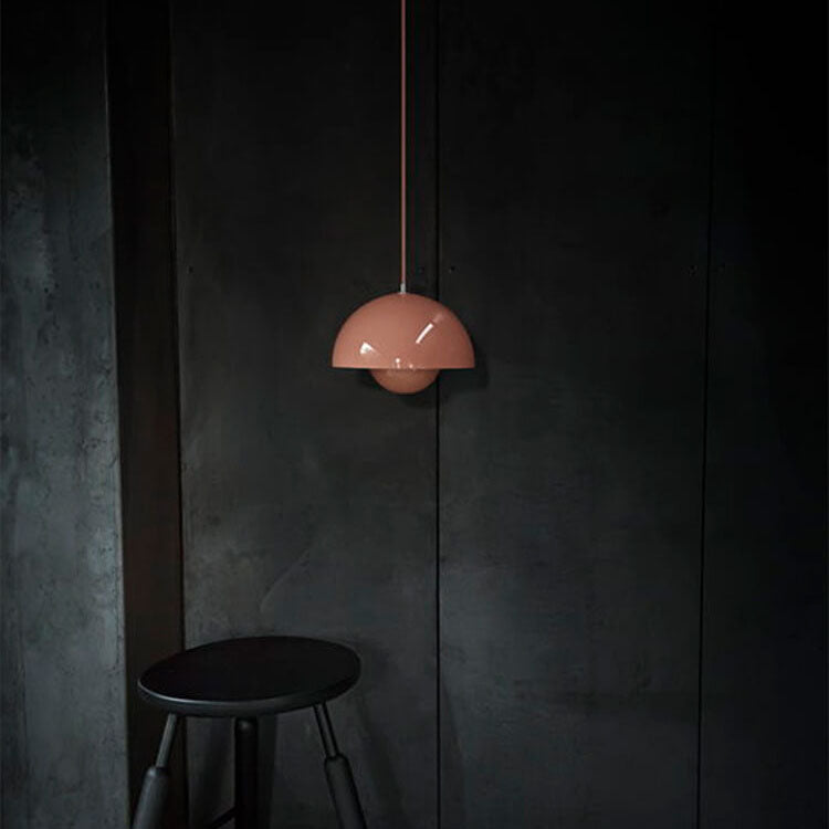 Scandinavische Hanglamp Halfrond Metalen Kap 1-Lichtpunt Modern Design Eetkamer Woonkamer