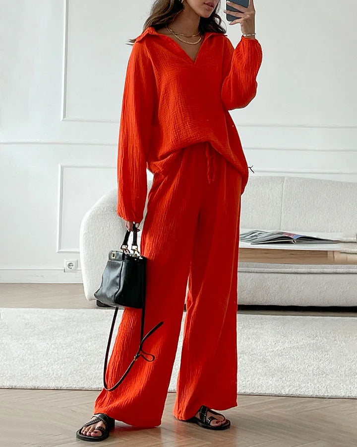 Venus Jurk - Elegante Tweedelige V-Hals Jurk Set