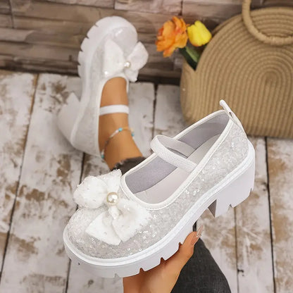 Dames Loafers Elegante Parel Strik Laarzen Stijlvol