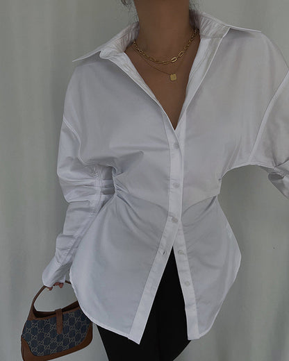 Dames Blouse Katoen met Kraag en Modern Design Hazel