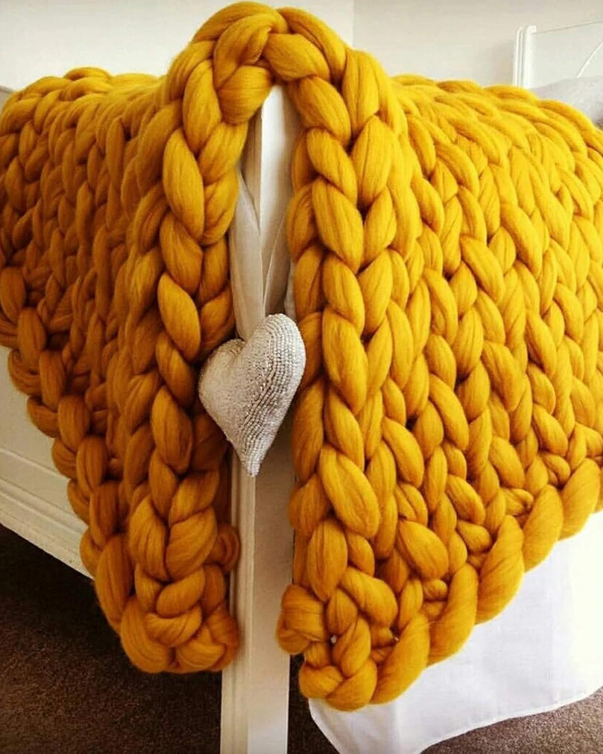 Handgebreid Chunky Plaid – Dik Gebreide Deken in Zachte Chenille voor Bank en Bed