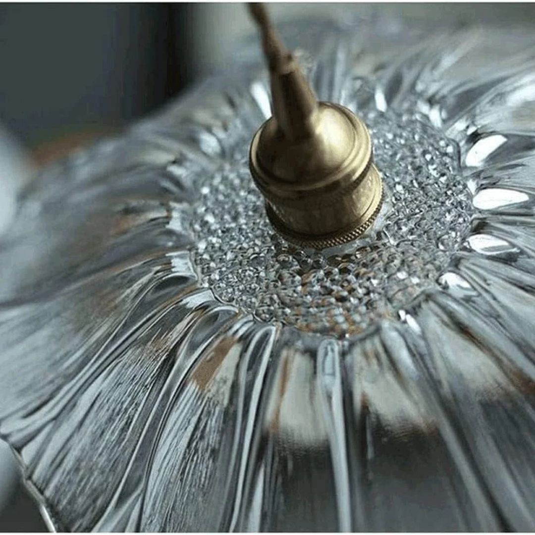 Sansoti | Cullivan Bloemvormige Hanglamp – Glazen Hanglamp met Gouden Fitting voor Woonkamer & Eetkamer