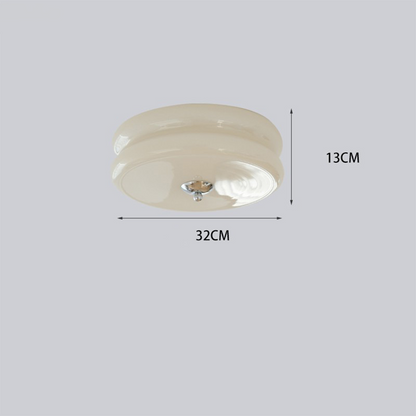 LED plafondlamp glas metaal crème 13 cm slaapkamer woonkamer art deco plafondverlichting rond warm licht neutraal licht wit licht