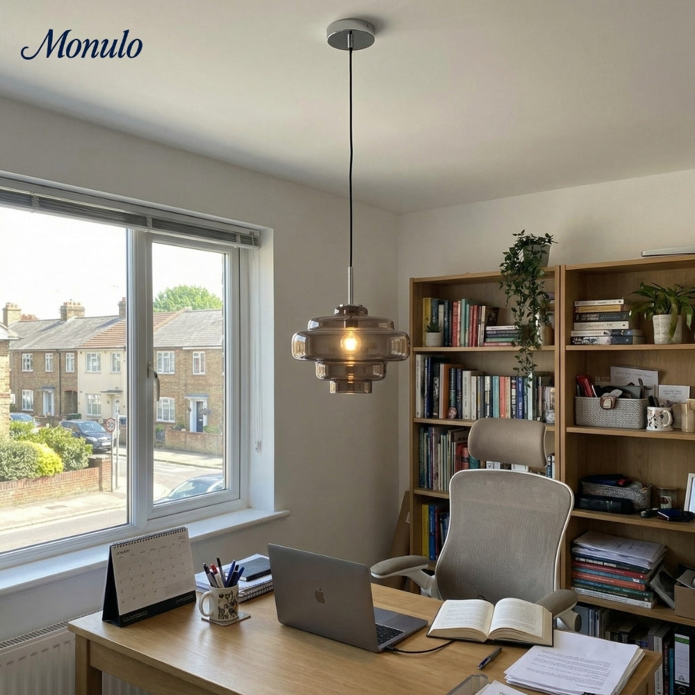 Gekleurde Glazen Hanglamp met Verstelbare Ophanging – Moderne Lichtpunt voor Eetkamer Keuken Woonkamer