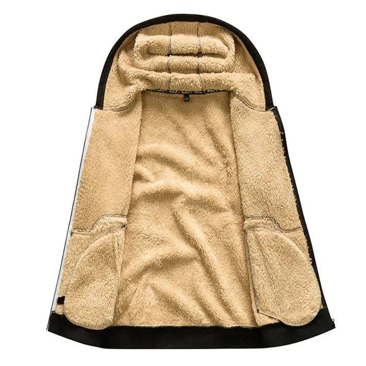 Heren Fleece Hoodie met Rits Warm en Zacht