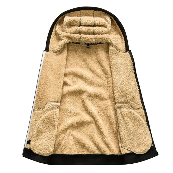 Heren Fleece Hoodie met Rits en Zachte Binnenvoering