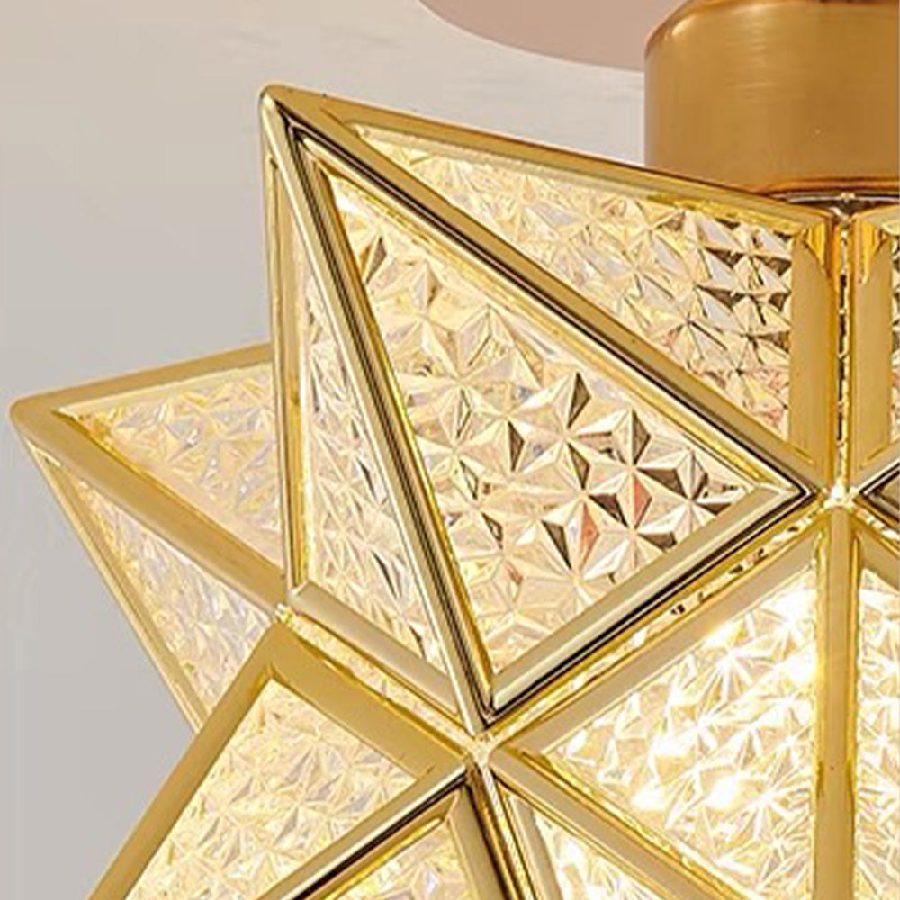 Pinlo stervorm plafondlamp E27 goud hal slaapkamer verlichting geometrisch design plafondlamp modern klassiek compact 20 cm