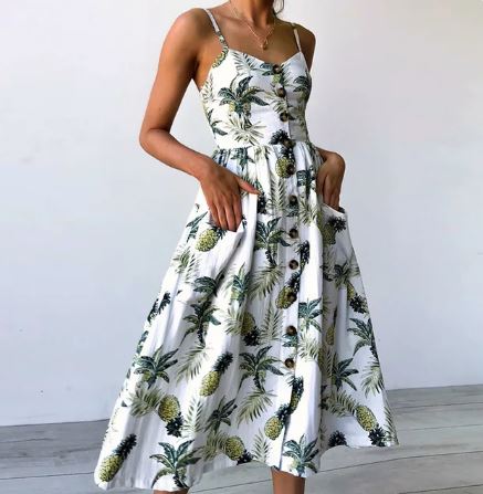 Zomerjurk Midi Strandjurk Vrouwelijk en Elegant