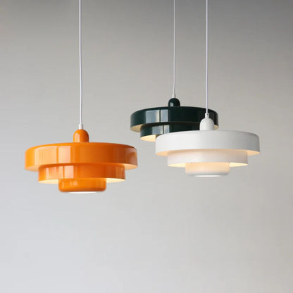Hanglamp Metaal Gelaagd Ø35cm Oranje E27 Eettafel Woonkamer Retro Design Verlichting Industrieel Modern