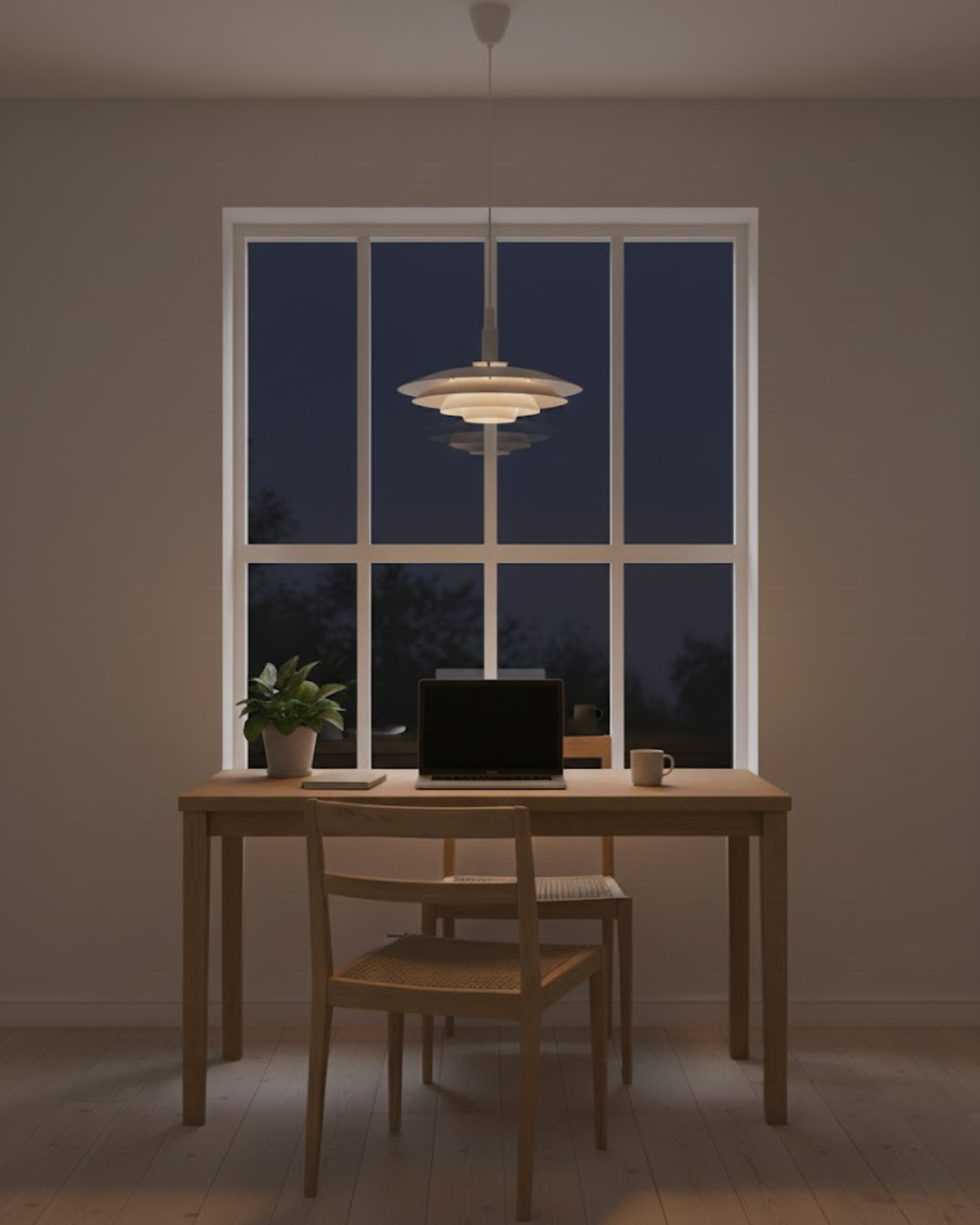 Gelaagde Metalen Hanglamp Zwart Wit Scandinavisch Design Eetkamer Woonkamer Modern Elegant Diffuus Licht Warm Sfeerlicht