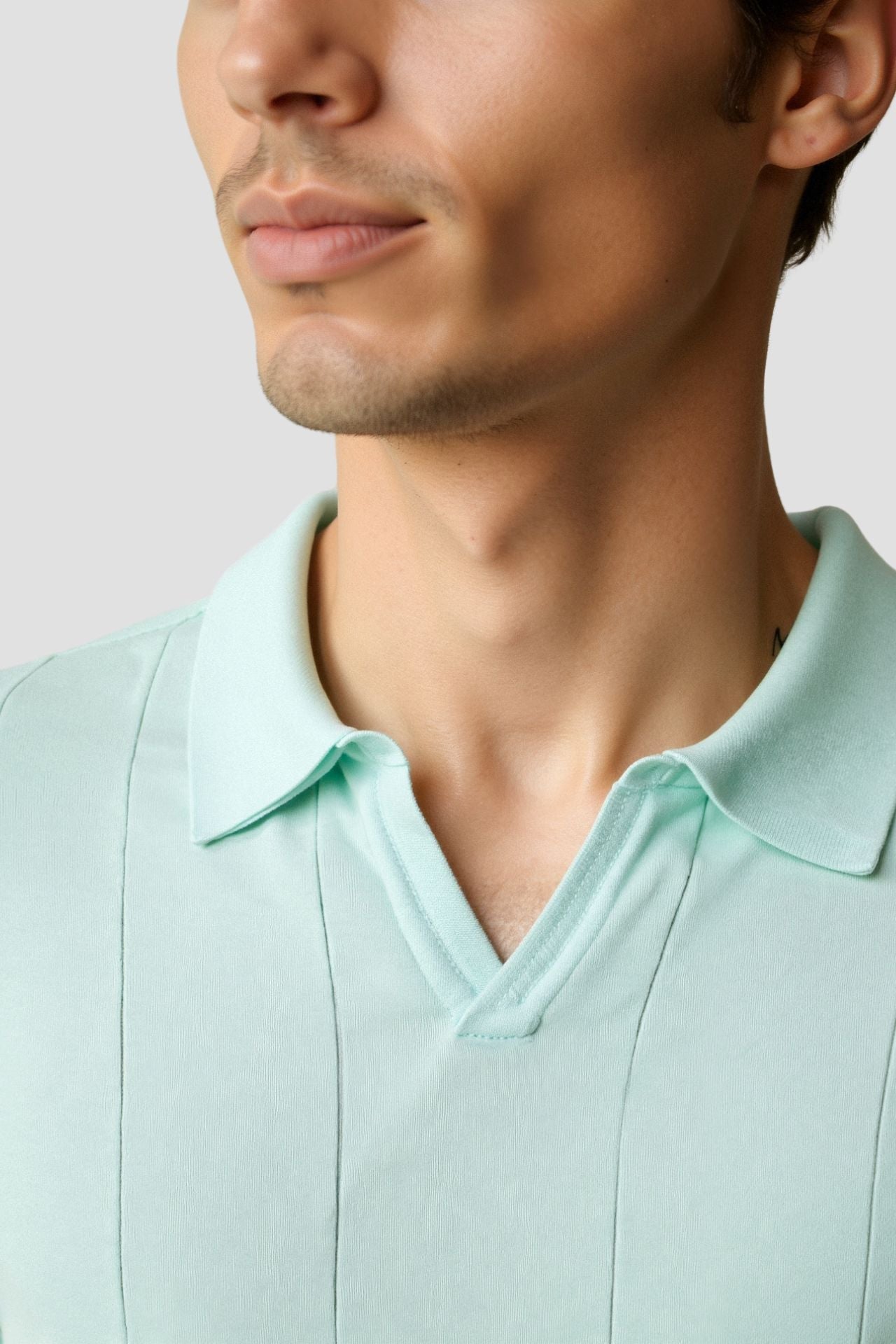 Mintgroene Polo Klassieke Strik Stijl