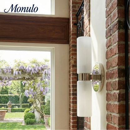 Wandlamp met dubbele geribbelde glazen buizen – hedendaagse wandverlichting voor hal en entree