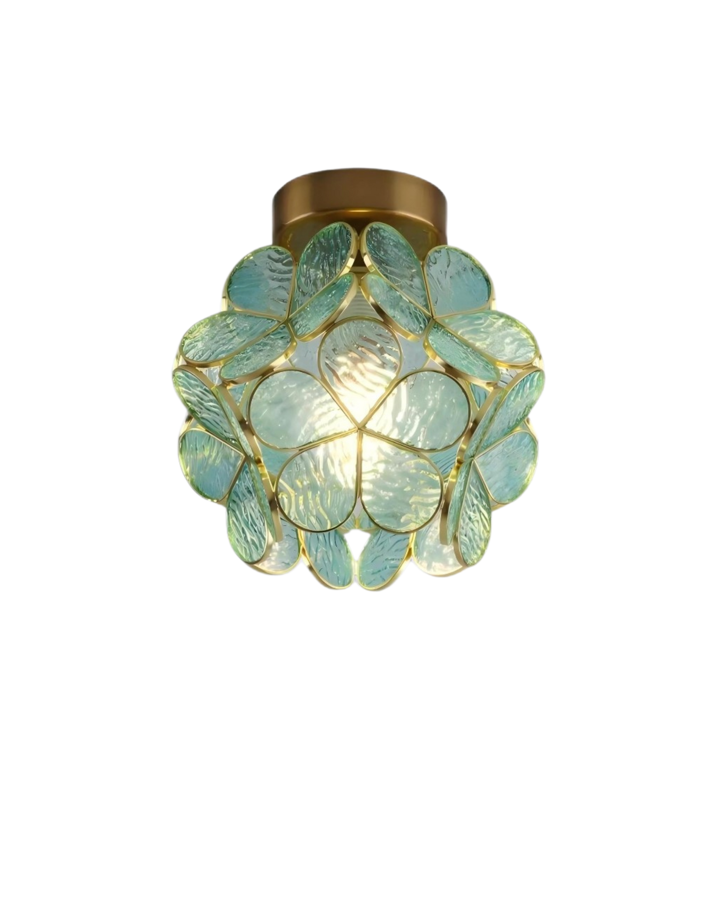 Moderne plafondlamp met bloemdesign in acryl en goudkleurig ijzer – luxe LED designlamp 20 cm