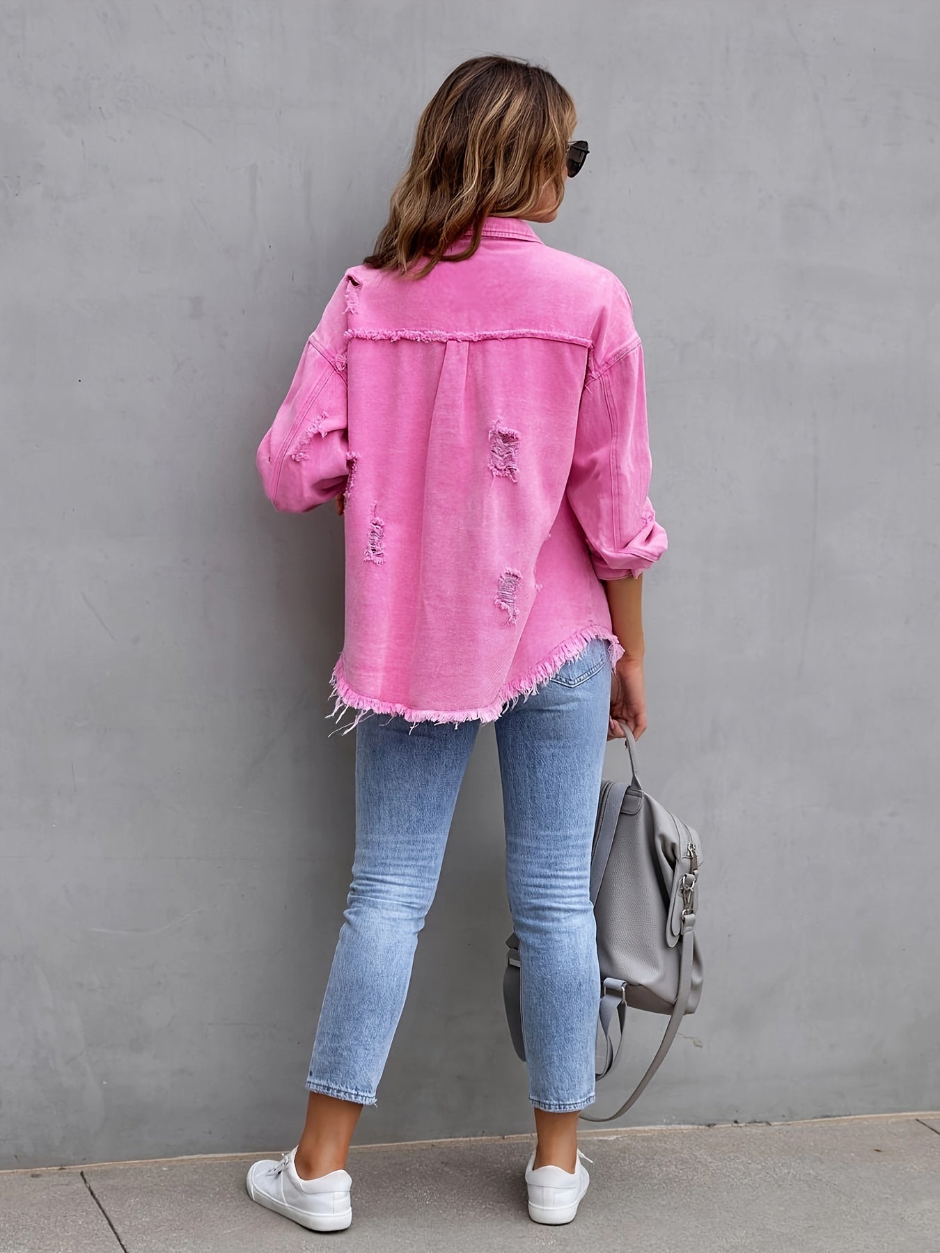 Oversized Denim Jasje Blauw Unisex Met Knoopsluiting