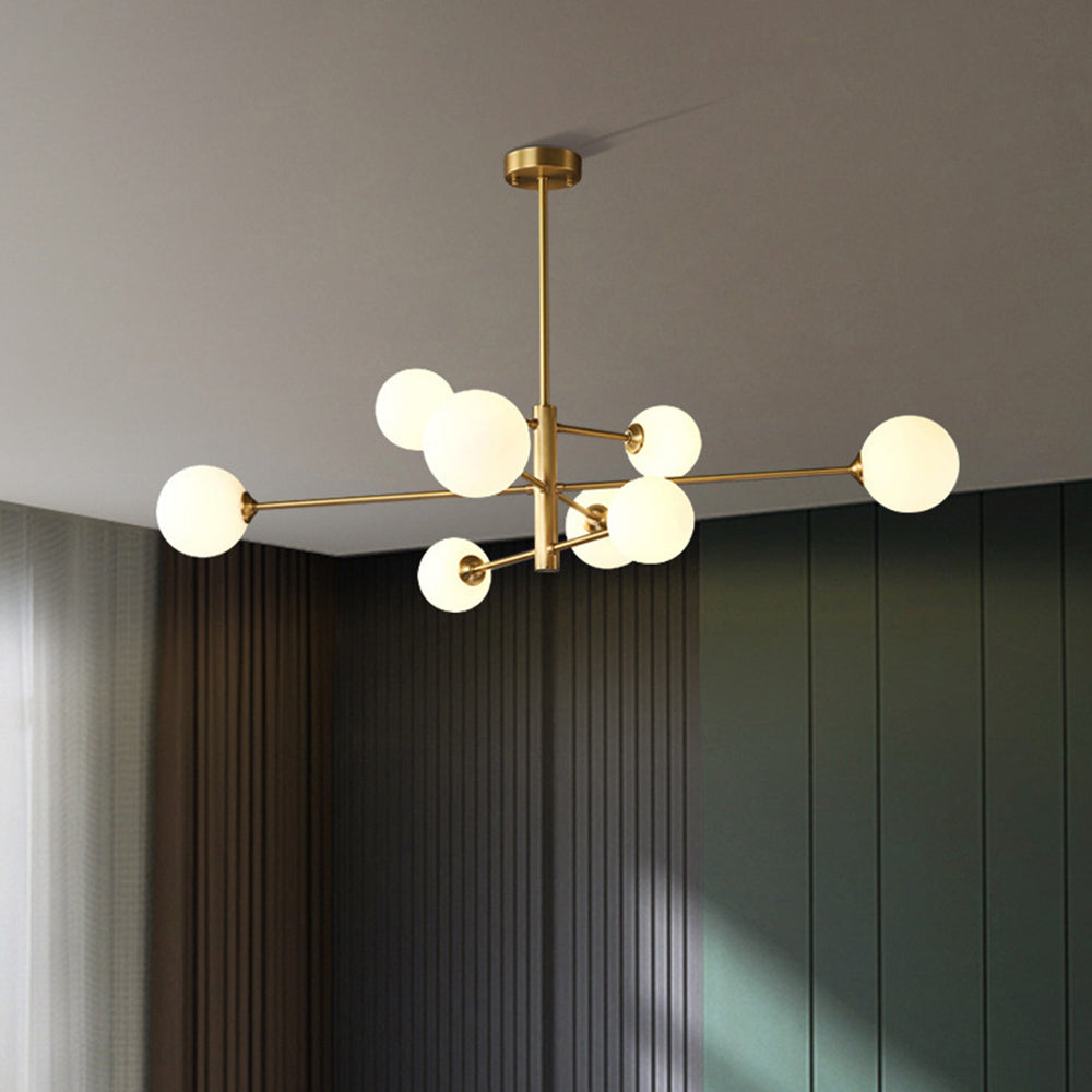 Hanglamp Glas Bollen Modern Zwart Koper 6/8-Lichts G9 Verlichting