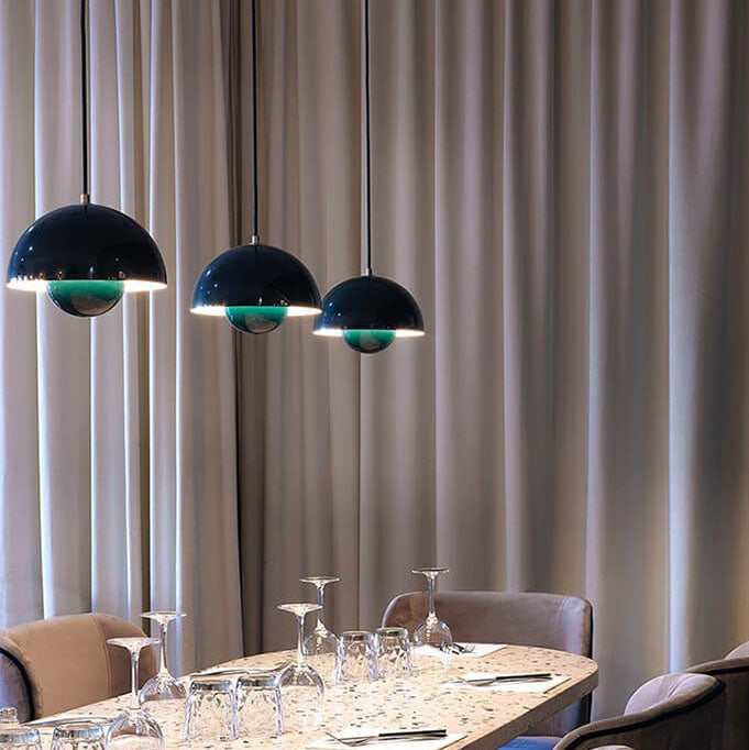 Scandinavische Hanglamp Halfrond Metalen Kap 1-Lichtpunt Modern Design Eetkamer Woonkamer