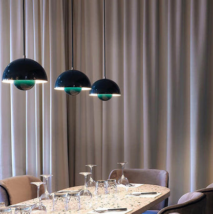 Scandinavische Hanglamp Halfrond Metalen Kap 1-Lichtpunt Modern Design Eetkamer Woonkamer