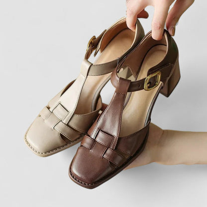 Dames Orthopedische Sandalen T-strap Blokhak