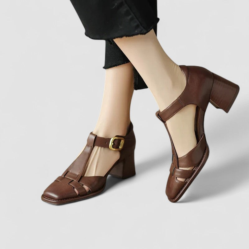 Dames Orthopedische Sandalen T-strap Blokhak - StudioMarella