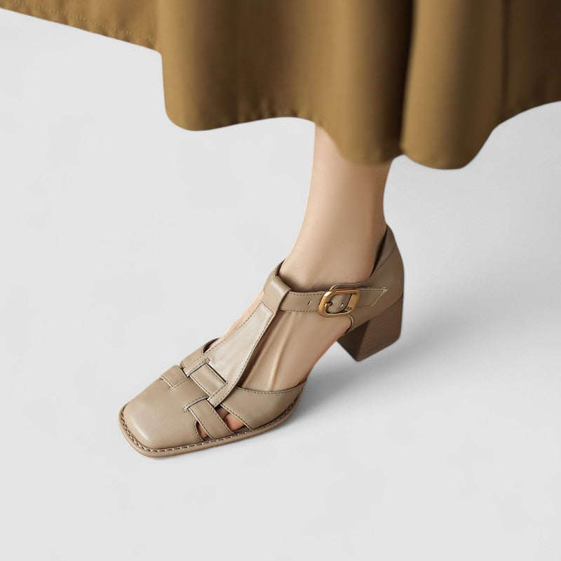 Dames Orthopedische Sandalen T-strap Blokhak