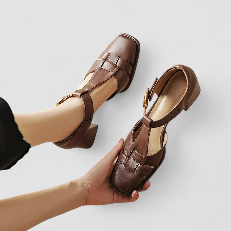 Dames Orthopedische Sandalen T-strap Blokhak