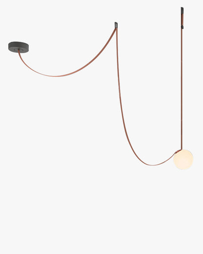 Hanglamp Leer Glas Bollen Luxe Verstelbaar Warm Wit Woonkamer Eetkamer