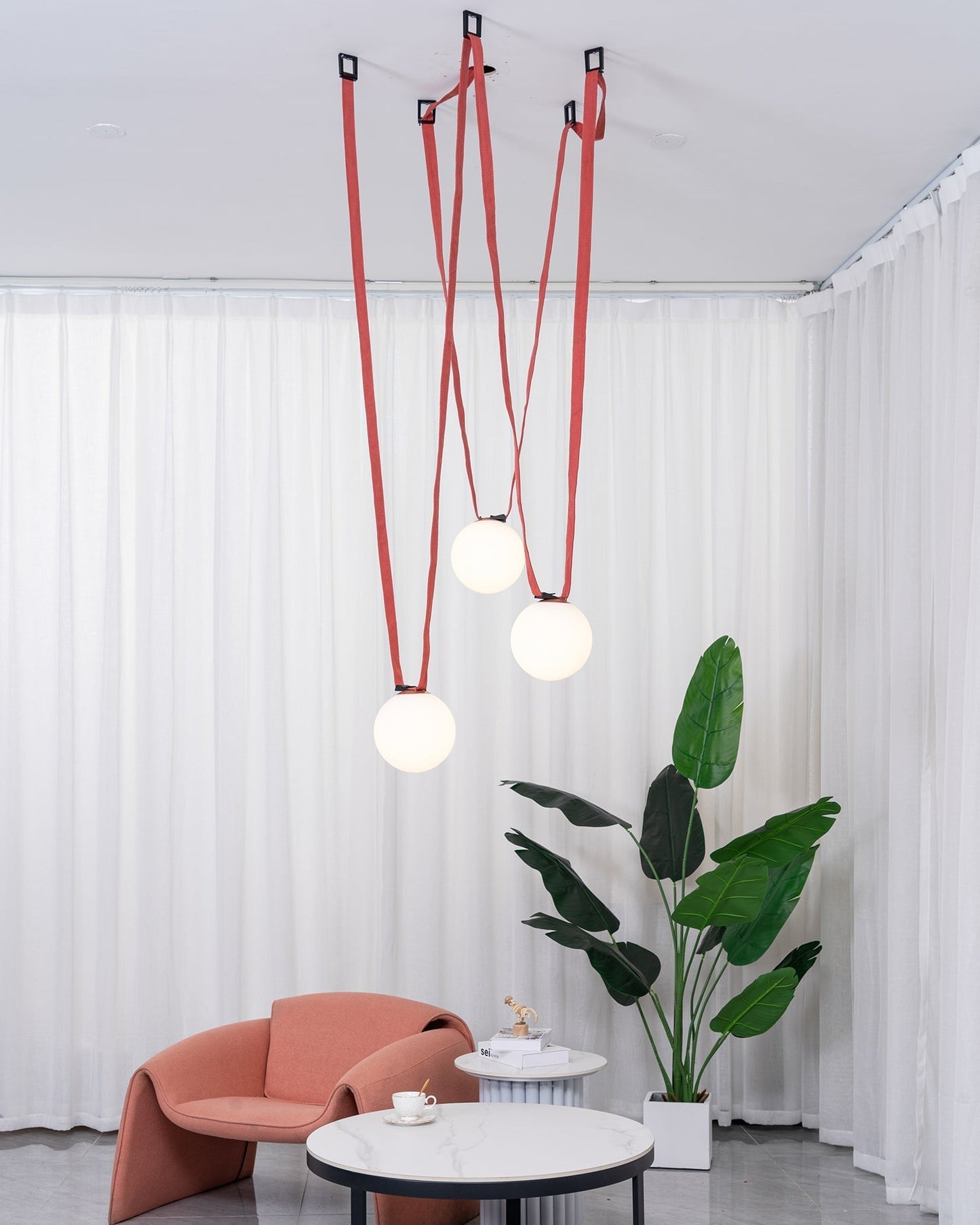 Hanglamp Leer Glas Bollen Luxe Verstelbaar Warm Wit Woonkamer Eetkamer