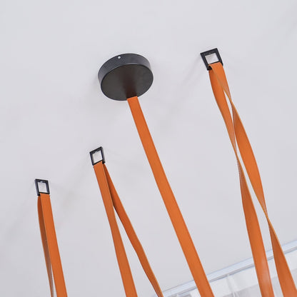 Hanglamp Leer Glas Bollen Luxe Verstelbaar Warm Wit Woonkamer Eetkamer
