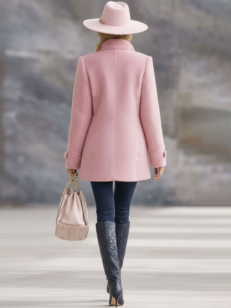 Dames Fleece Vest Roze Vintage Stijl met Ritssluiting