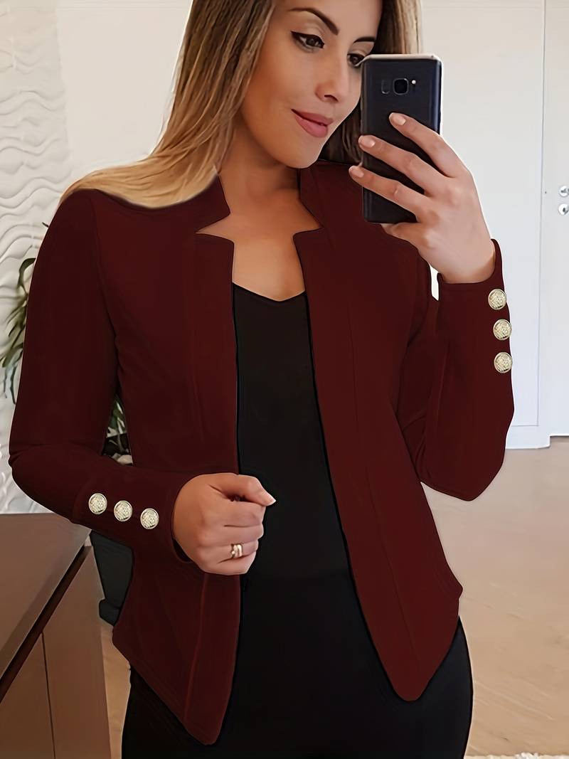 Dames Blazer Lichtgewicht Katoen Lange Mouw Casual Stijl
