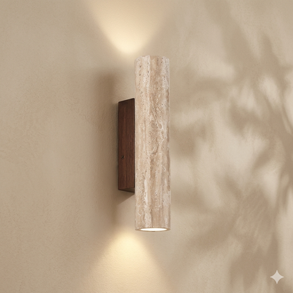Wandlamp van Travertin – Stijlvolle LED Wandverlichting met Natuurlijk Design