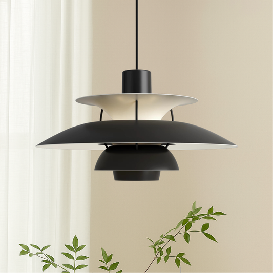 Meerlagige Deense Hanglamp Aluminium Zwart E27 Eettafel Keukeneiland Scandinavisch Design Verlichting Modern Interieur