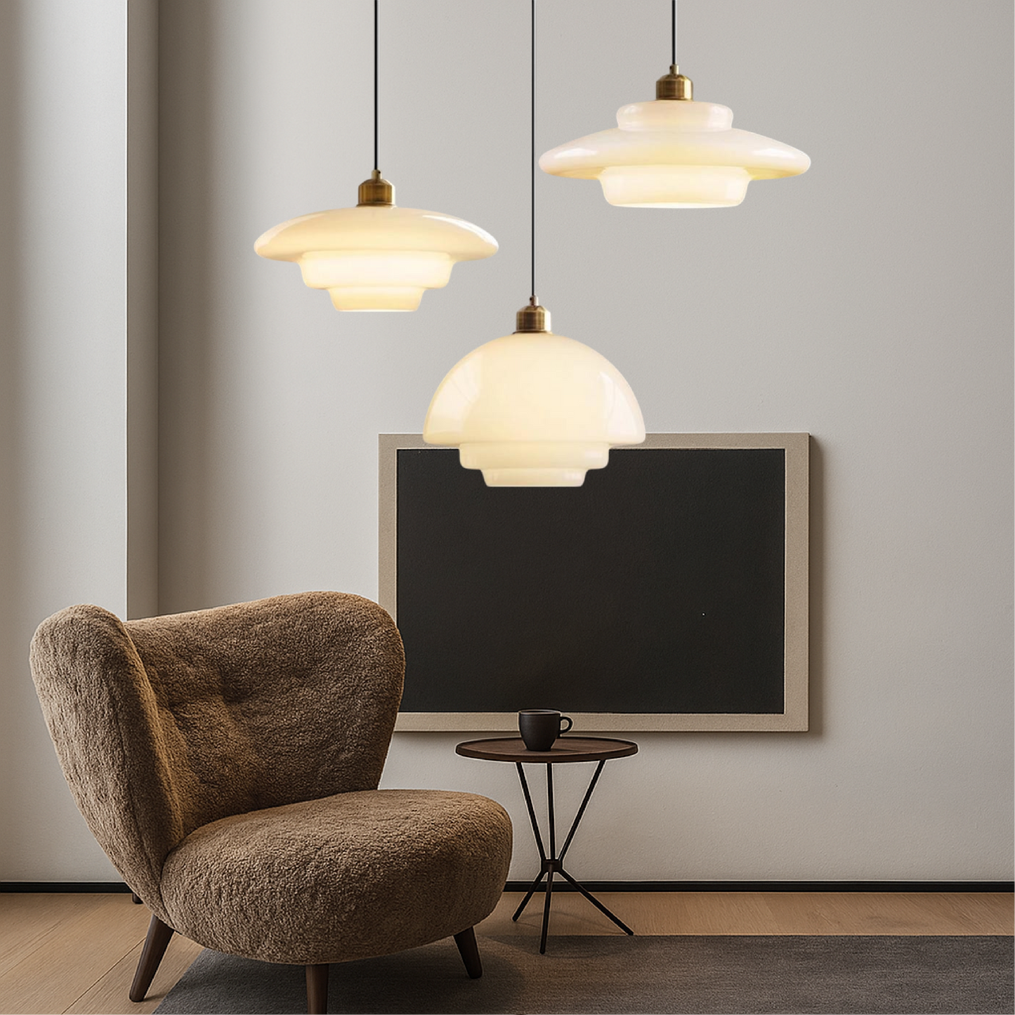 Melkachtig witte glazen hanglamp E27 glas wit keuken eetkamer hal modern minimalistisch verlichting