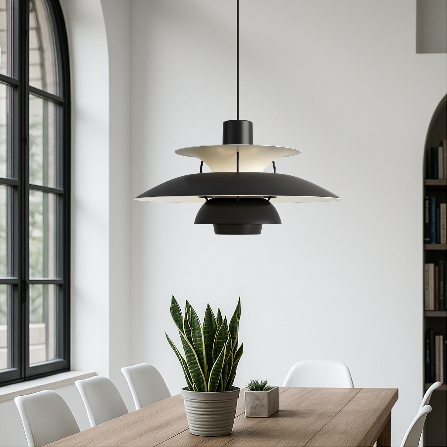 Meerlagige Deense Hanglamp Aluminium Zwart E27 Eettafel Keukeneiland Scandinavisch Design Verlichting Modern Interieur