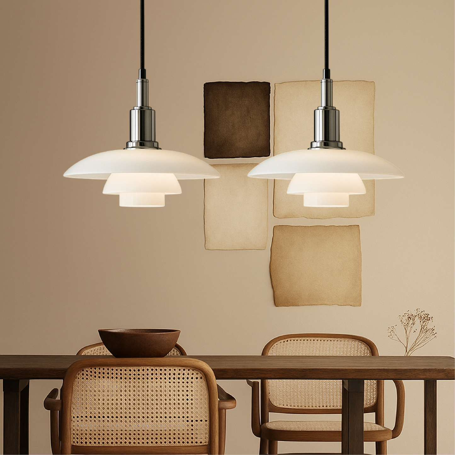 Deense design hanglamp 2/3 koppen glas metaal goud eetkamer keuken eiland Scandinavisch minimalistisch