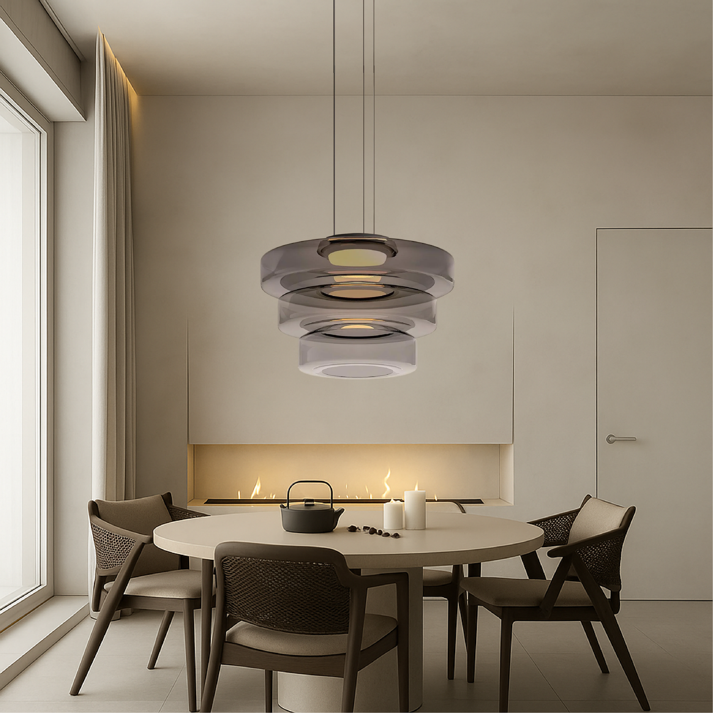 Deens glazen Bauhaus hanglamp handgeblazen glas Ø45cm hanglamp eetkamer woonkamer design verlichting modern minimalistisch