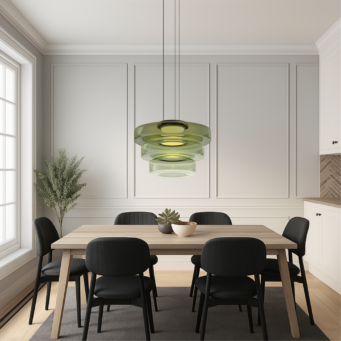 Deens glazen Bauhaus hanglamp handgeblazen glas Ø45cm hanglamp eetkamer woonkamer design verlichting modern minimalistisch
