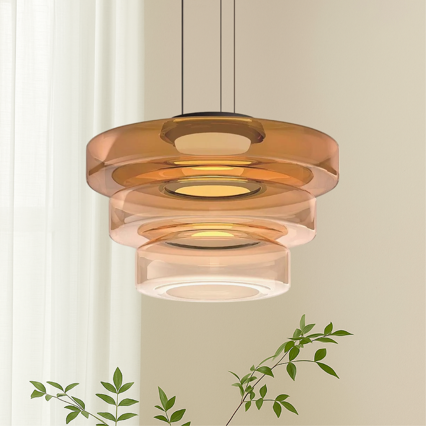 Deens glazen Bauhaus hanglamp handgeblazen glas Ø45cm hanglamp eetkamer woonkamer design verlichting modern minimalistisch