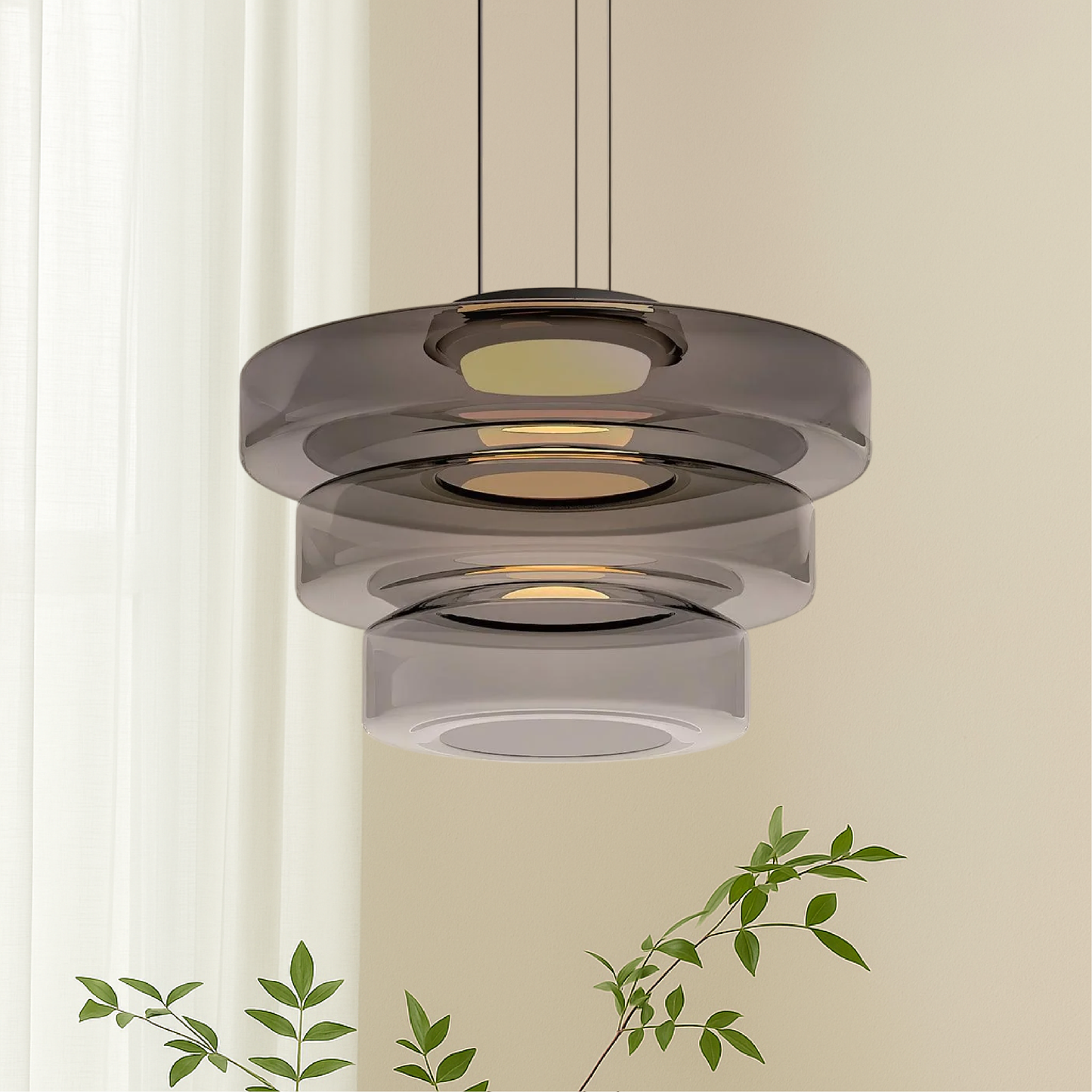 Deens glazen Bauhaus hanglamp handgeblazen glas Ø45cm hanglamp eetkamer woonkamer design verlichting modern minimalistisch