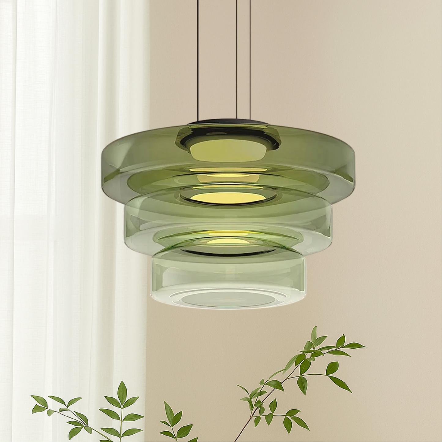 Deens glazen Bauhaus hanglamp handgeblazen glas Ø45cm hanglamp eetkamer woonkamer design verlichting modern minimalistisch