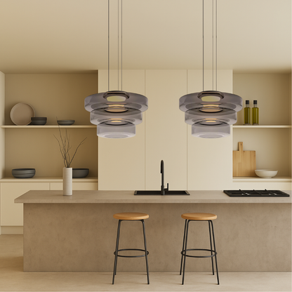 Deens glazen Bauhaus hanglamp handgeblazen glas Ø45cm hanglamp eetkamer woonkamer design verlichting modern minimalistisch