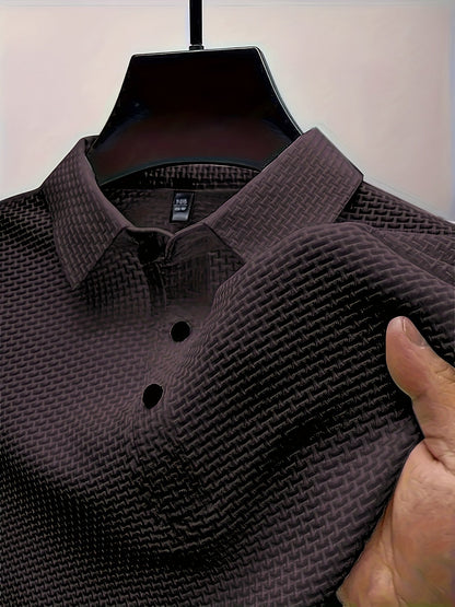 Zomer Shirt Korte Mouw Sportief Jacquard Man