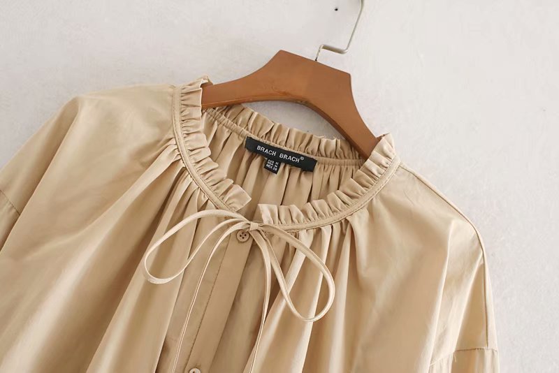 Dames Blouse Oversized met Strikkoord Elegante Stijl