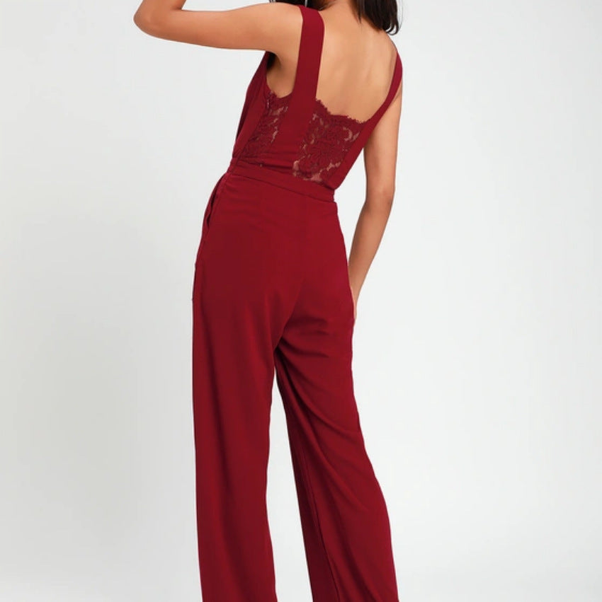 Dames Jumpsuit Elegante V-Hals Kant Rok
