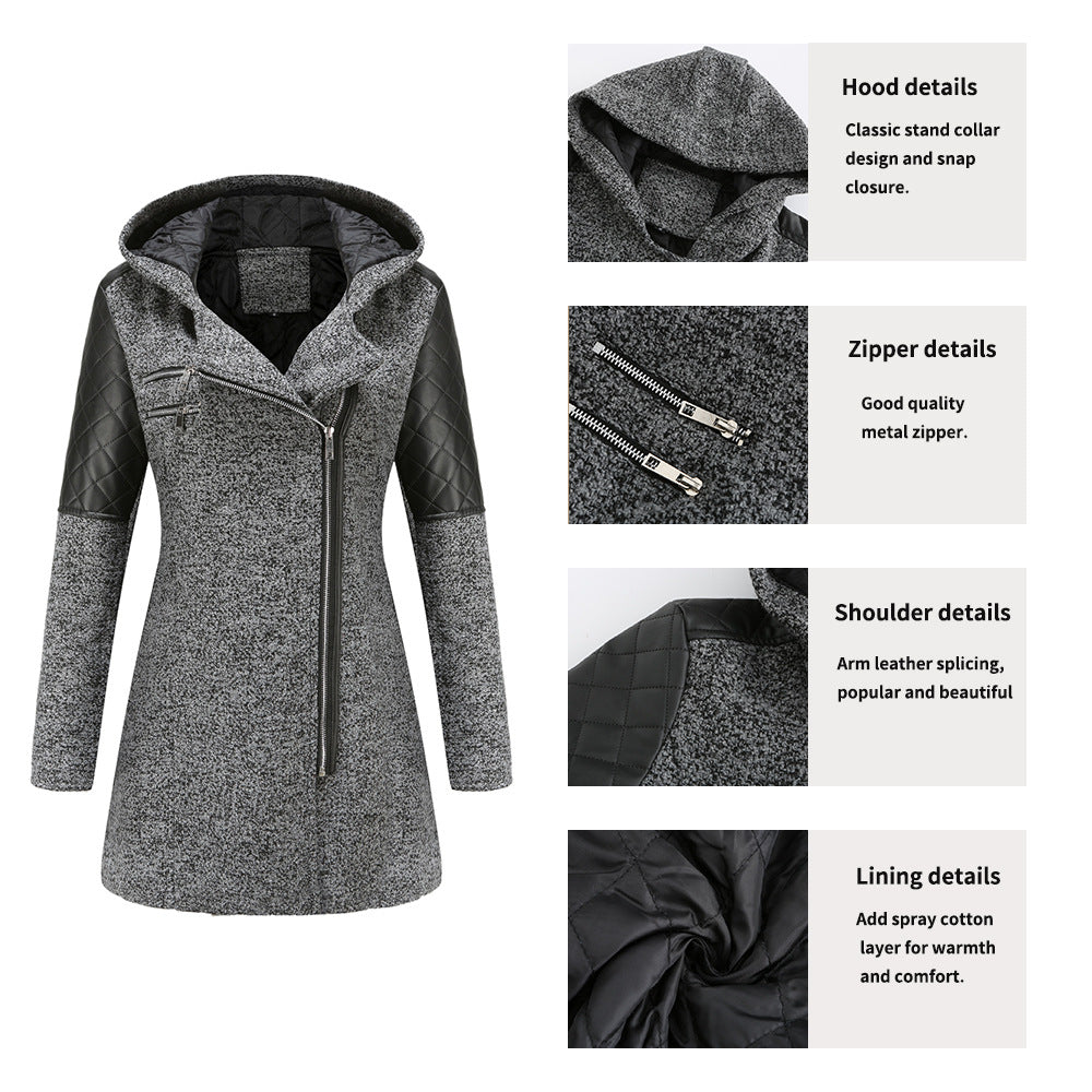 Dames Tussenjas Warm Quilted Capuchon Stijlvol