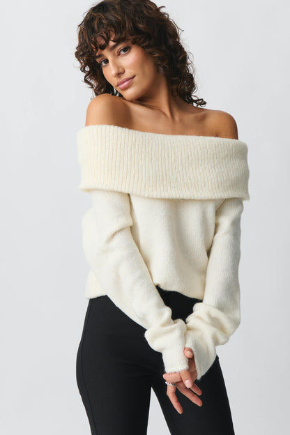 Dames Trui Off-Shoulder Comfortabele Stijl